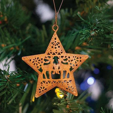 6 Set Rusty Star Christmas Ornaments - The Fox Decor